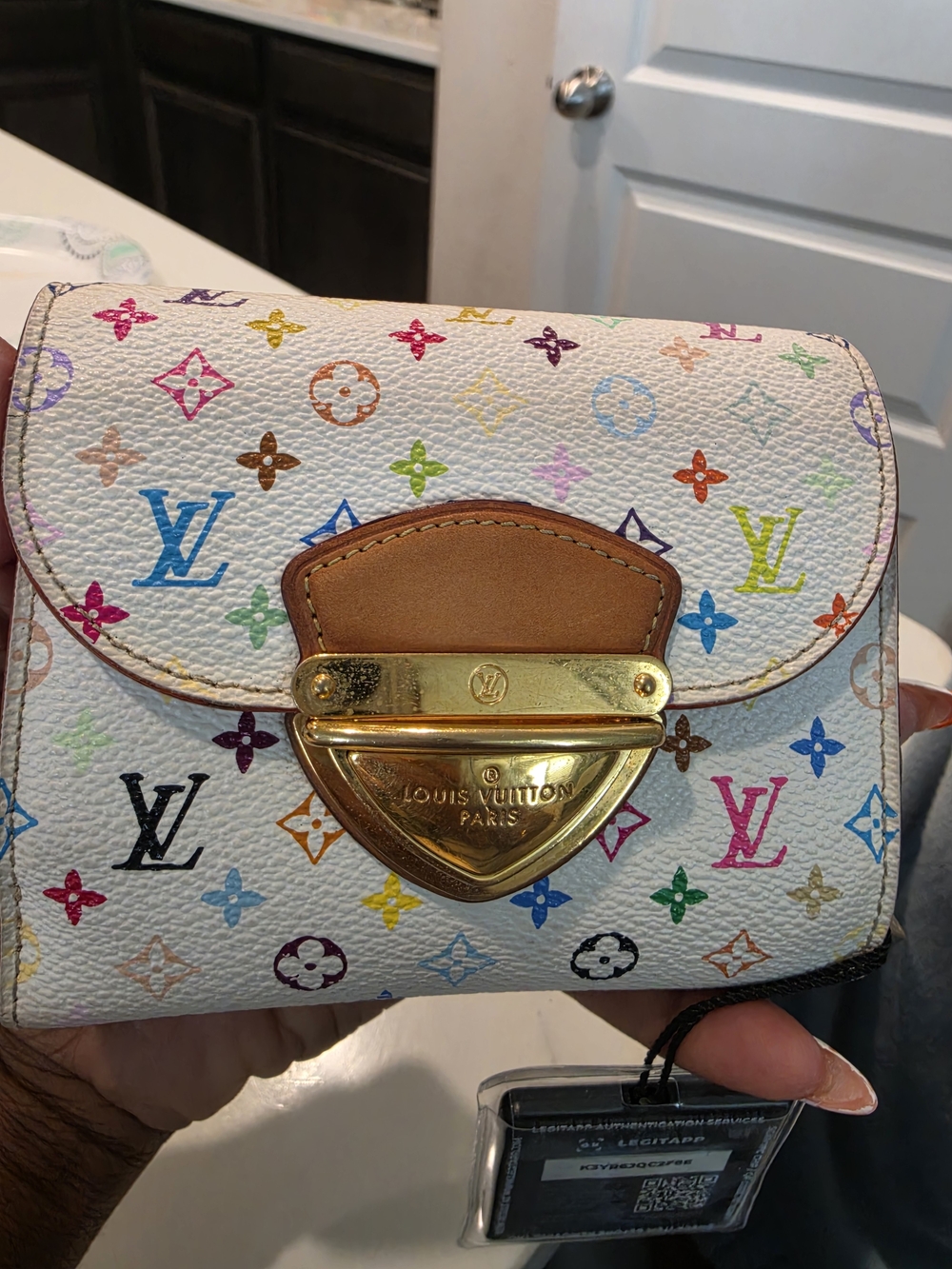 Louis Vuitton Multicolor Monogram White Canvas Small Wallet